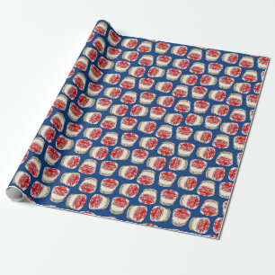 Mini Cherry Cheesecakes - Blaues Umschlagpapier Geschenkpapier