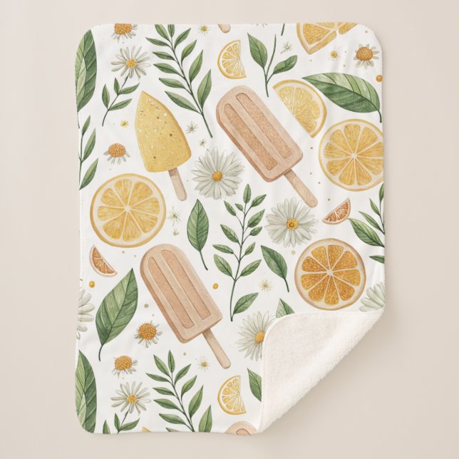 Mini Citrus Popsicle Sherpa Blanket – Small Sherpadecke (Vorderseite)