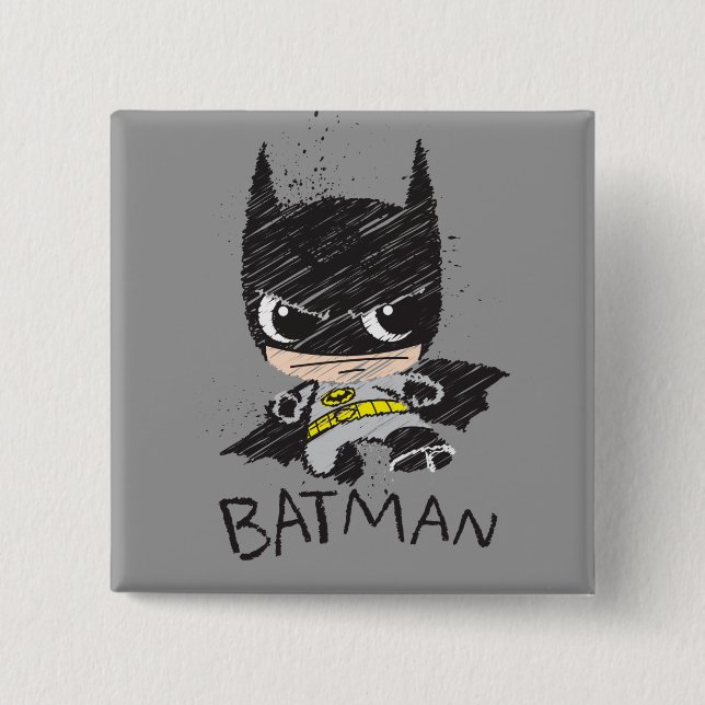 Mini Classic Batman Sketch Button (Vorderseite)