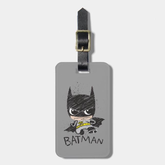 Mini Classic Batman Sketch Gepäckanhänger (Vorderseite vertikal)