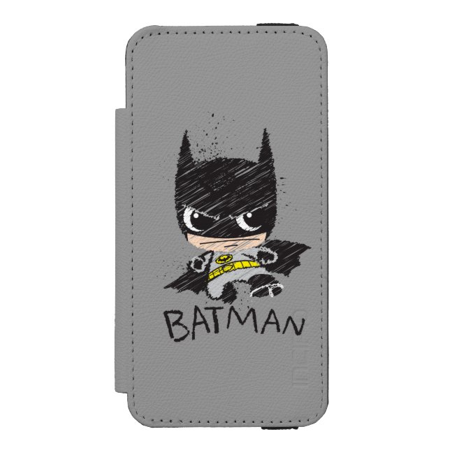 Mini Classic Batman Sketch Incipio iPhone Geldbeutel-Hülle (Folio Vorderseite)