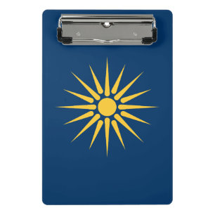 Mini-Clip-Board mit der Flagge von Mazedonien, Gri Mini Klemmbrett