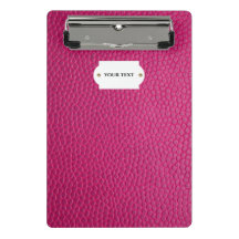 Mini-Clipboard aus rosa Leder