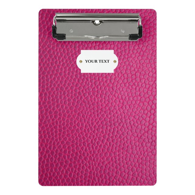 Mini-Clipboard aus rosa Leder Mini Klemmbrett (Vorderseite)
