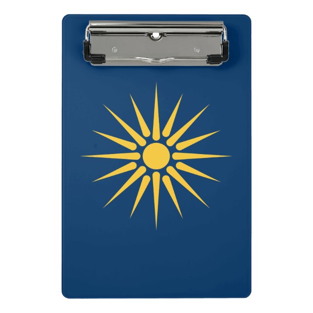 Mini clipboard with flag of Macedonia, Greece Mini Klemmbrett (Vorderseite)