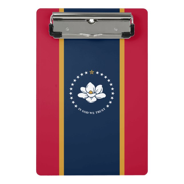 Mini clipboard with flag of Mississippi, USA Mini Klemmbrett (Vorderseite)