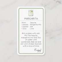Mini Cocktail Kit Gefallen Rezept Karte Margarita