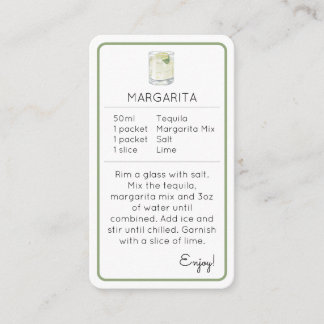 Mini-Cocktail-Kit-Geschenk-Rezeptkarte Margarita Begleitkarte