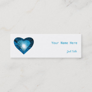 Mini Coeur bleu "coeur" carte de visite côté blanc maig