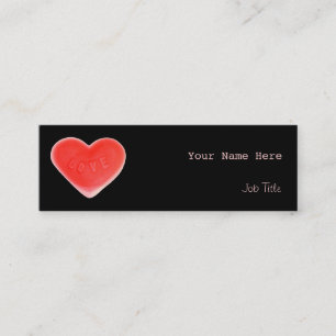 Mini Coeur doux carte de visite noir maigre