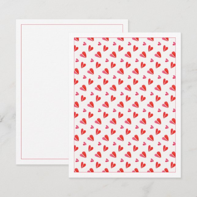 MINI COEURS 4,25x5,5 Carte Plate Vierge (Devant / Derrière)