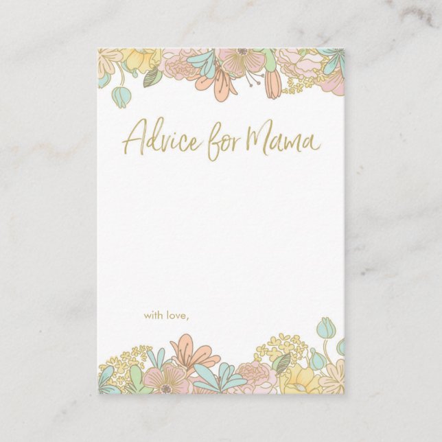 Mini conseil pour cartes de Baby shower Mama (Devant)