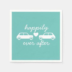 Mini Cooper Hearts - Aquamarin - glücklich immer n Serviette