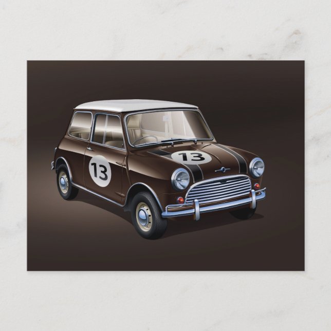 Mini Cooper S braun Postkarte (Vorderseite)