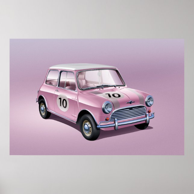 Mini Cooper S Poster rose (Devant)