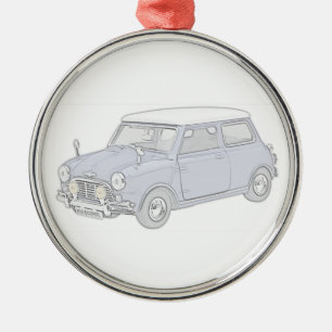 Mini Cooper Vintag-farbig Ornament Aus Metall