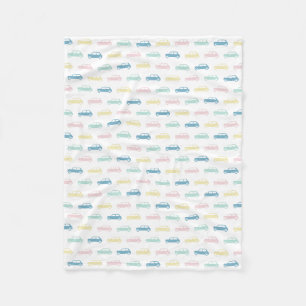 Mini Coopers auf Achse - Pastell - Fleecedecke