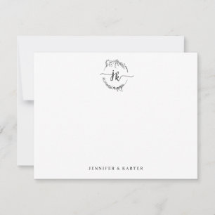 Mini-couronne florale Deux cartes Monogrammes