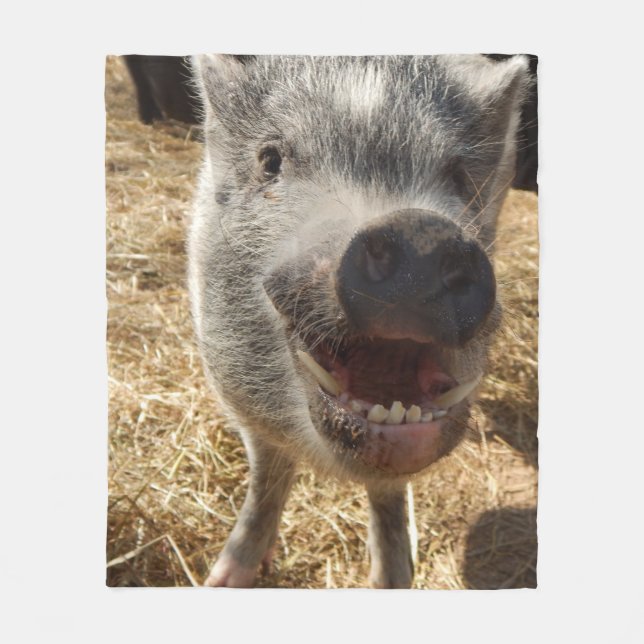 Mini couverture de sourire d'ouatine de porc, (Devant)