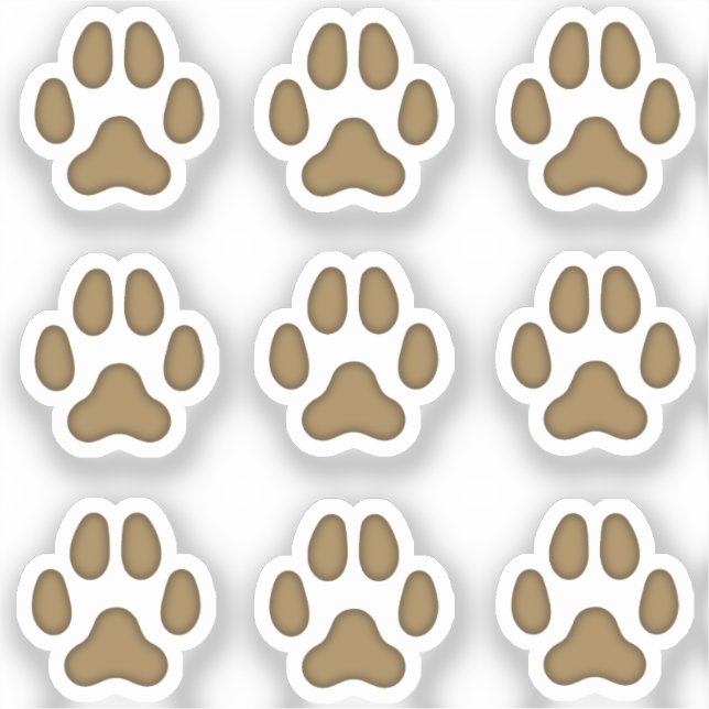 Mini Dog Paw druckt braune Tierspuren Sticker (Vorderseite)