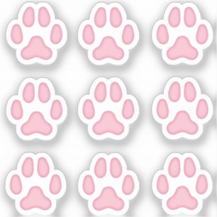 Mini Dog Paw druckt Pink Animal Tracks Stickers Aufkleber