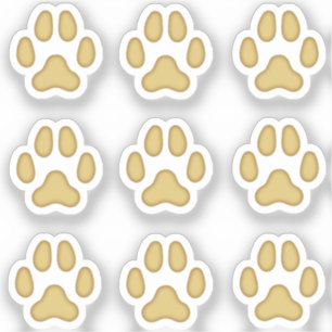 Mini Dog Paw druckt Tan Animal Tracks Stickers Aufkleber