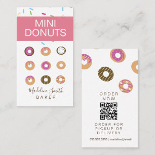Mini-Donuts-Bäcker Bäckerei hausgemachte Leckereie Visitenkarte