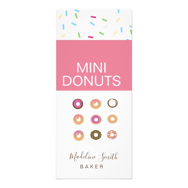 Mini-Donuts-Bäcker Bäckerei Selbstgemachte Leckere Werbekarte (Vorne)