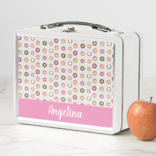 Mini-Donuts-Mix-Muster Farbig Name  Metall Brotdose