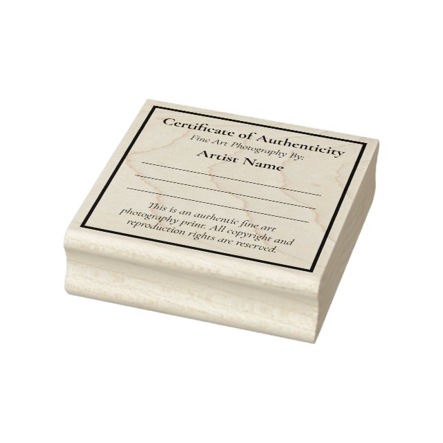 Mini-Echtheitsbescheinigung für Fotografie Gummistempel (Stempel)