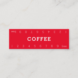 Mini-Einfache Double-Number-Kaffeekarte Treuekarte