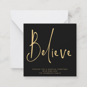 MINI Einfaches Skript glauben Gold Black Holiday Mitteilungskarte