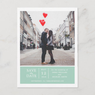 Mini-einfaches und modernes Foto Save the Date Ankündigungspostkarte