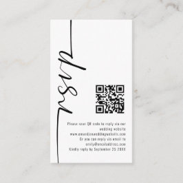Mini Elegant Calligraphy QR Code Wedding RSVP Begleitkarte