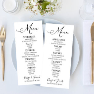 Mini Élégant Classic Mariage Menu