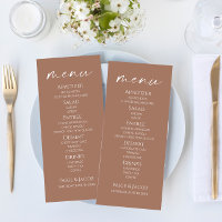 Mini Élégant Mocha Mousse Mariage menu