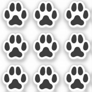 Mini Empreintes de pattes Chiens Stickers Black An