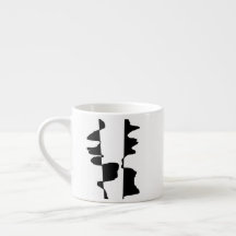 Mini-Espresso-Tasse Abstrakte Kunst Doppelgesicht