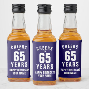 Mini-Etiketten für Schnapsflaschen für die 65. Geb Alkoholflaschenetikett