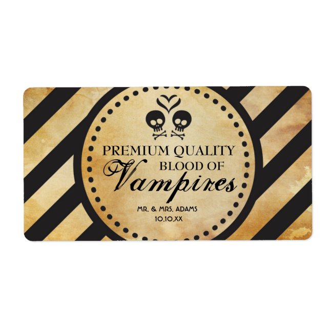 Mini Étiquette de vin Goth Wedding Favoriser (Devant)