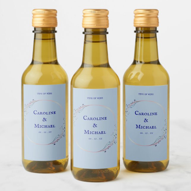 Mini Étiquette Mariage Dusty Blue Liquor (Bouteilles)