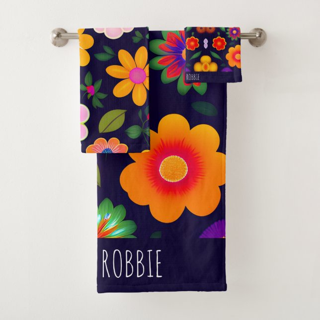Mini Exotic Blume Blumenmuster Badhandtuch Set (Insitu)
