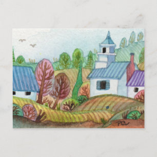 Mini Farmland Lakescape Postkarte