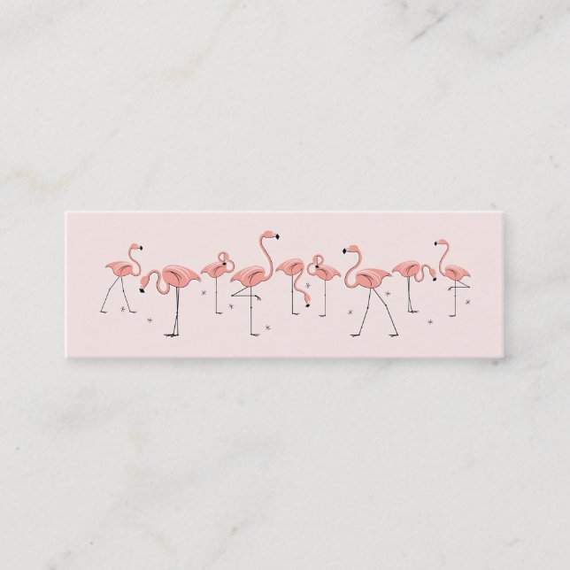 Mini Flamants roses Ligne rose carte de visite côté tex (Devant)