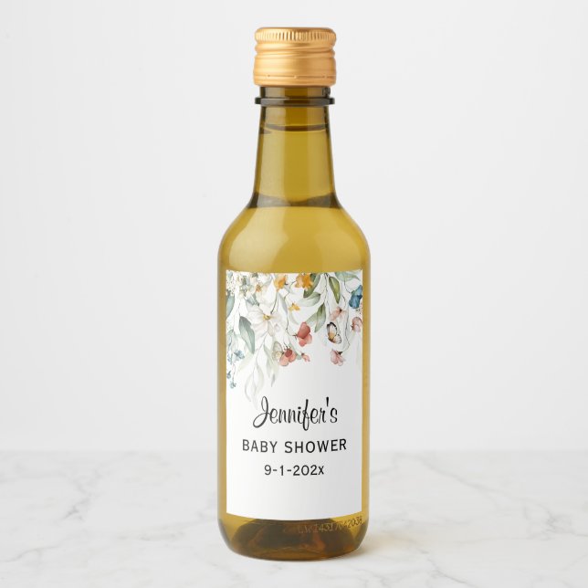 Mini Flasche Baby Dusche Blumenkohl Mini Weinetikett (Vorderseite)