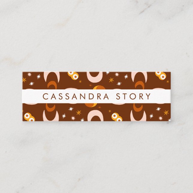 Mini Fleurs de lune Carte de visite Motif moderne (Devant)