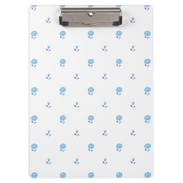 Mini Floral Focus Soft Blue Klemmbrett (Vorderseite)