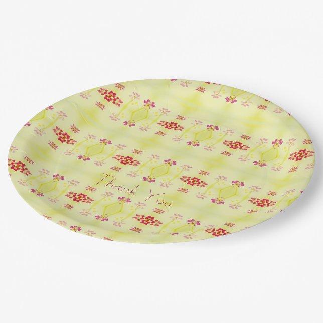 Mini-Gemustertes Design Pappteller (Schrägansicht)