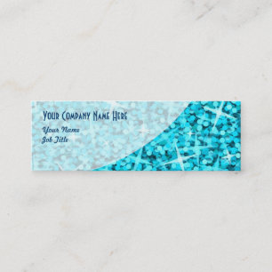 Mini Glitz bleu Curve carte de visite maigre