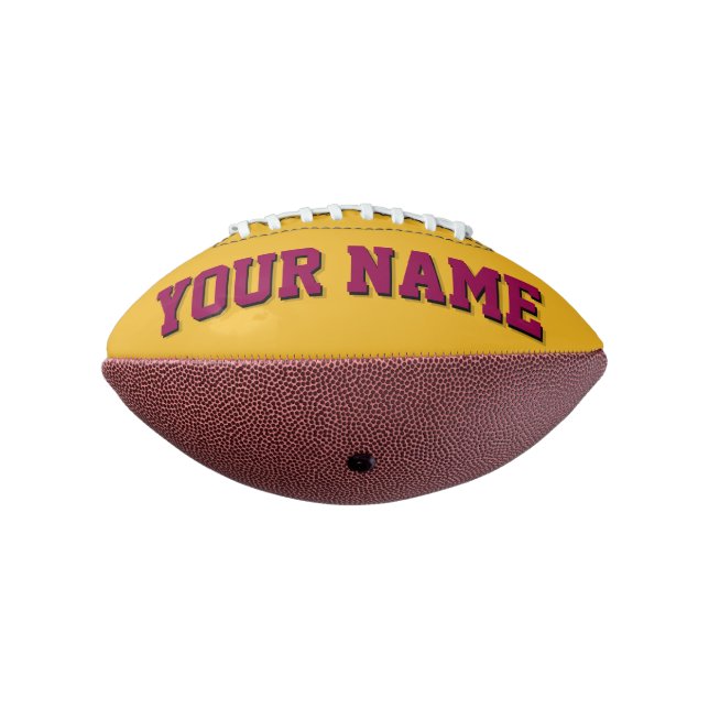 Mini GOLD AND BURGUNDY Personalized Football (Gedreht 270)